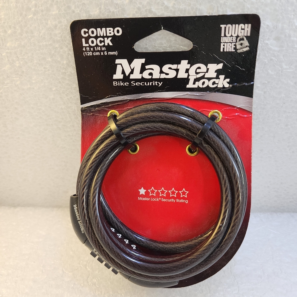 Master Lock Bike Security Combo Lock 4 ft X 1/4 in
